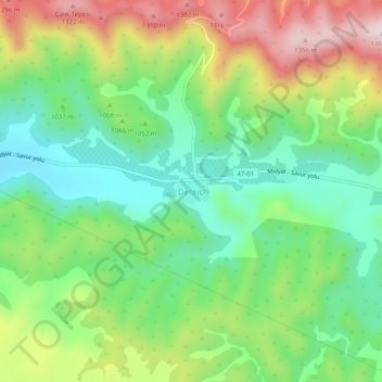 Dereiçi topographic map, elevation, terrain