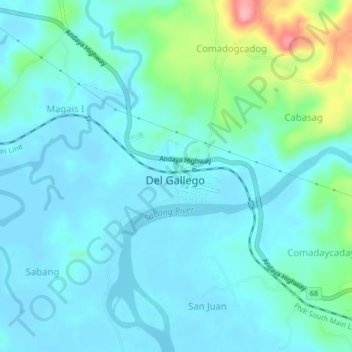 San Antonio topographic map, elevation, terrain