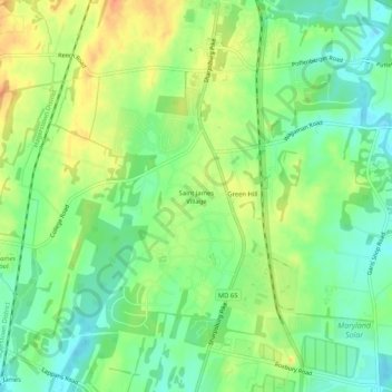 Saint James Village topographic map, elevation, terrain