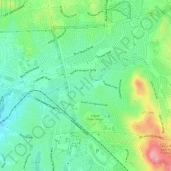 Lexington Hills topographic map, elevation, terrain