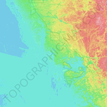 Fairfield Island topographic map, elevation, terrain