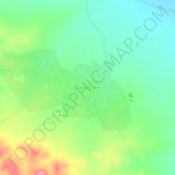 Mathathane topographic map, elevation, terrain