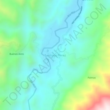 Santiago Pérez topographic map, elevation, terrain