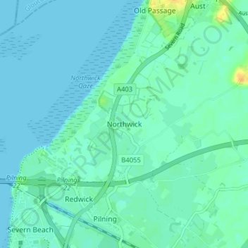 Northwick topographic map, elevation, terrain