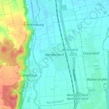 Westendorf topographic map, elevation, terrain