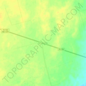 Spraberry topographic map, elevation, terrain