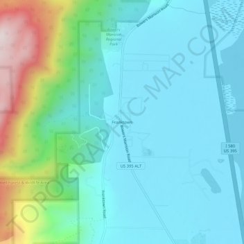 Franktown topographic map, elevation, terrain