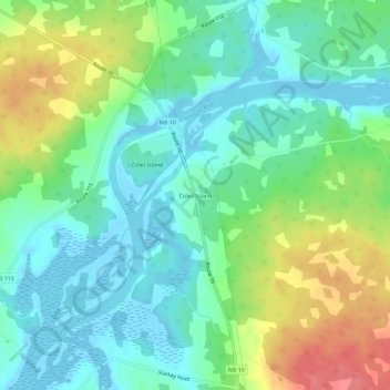 Coles Island topographic map, elevation, terrain