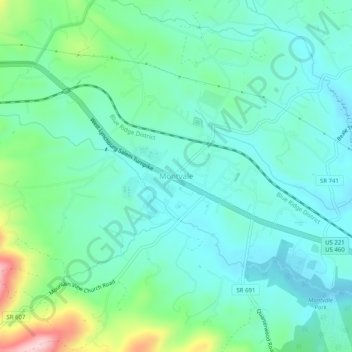 Montvale topographic map, elevation, terrain