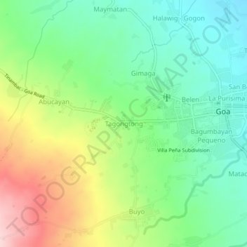 Tagongtong topographic map, elevation, terrain