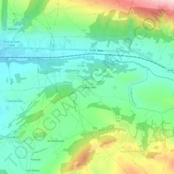 Le Grand Larra topographic map, elevation, terrain