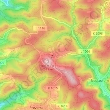 Stocksberg topographic map, elevation, terrain