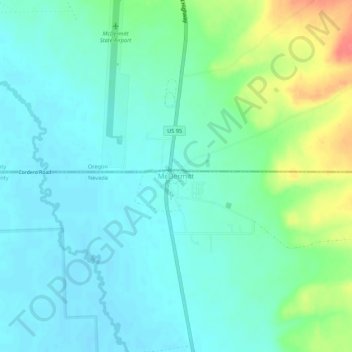 McDermitt topographic map, elevation, terrain