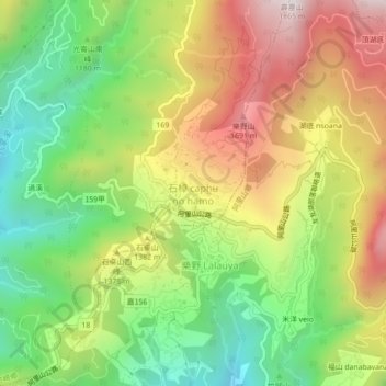 Shizhuo topographic map, elevation, terrain