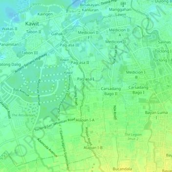 Pag-asa I topographic map, elevation, terrain