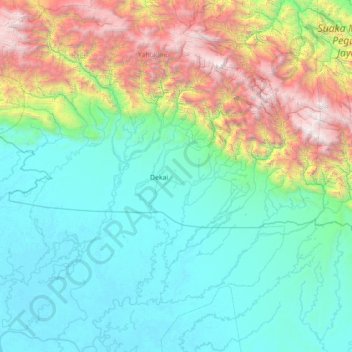 Distrik Dekai topographic map, elevation, terrain
