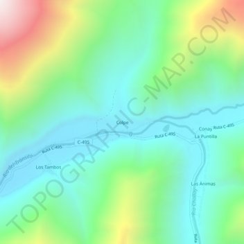Colpe topographic map, elevation, terrain