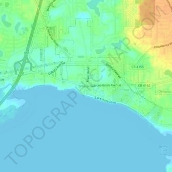 Enterprise topographic map, elevation, terrain