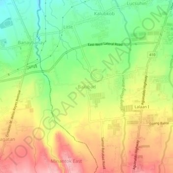 Balubad topographic map, elevation, terrain