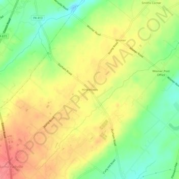 Hinkletown topographic map, elevation, terrain