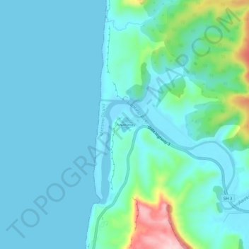 Awakino topographic map, elevation, terrain