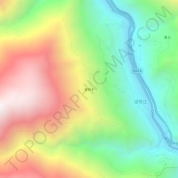 说日卡 topographic map, elevation, terrain