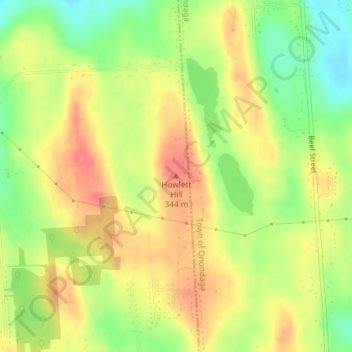 Howlett Hill topographic map, elevation, terrain