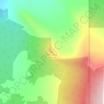 Wits End topographic map, elevation, terrain