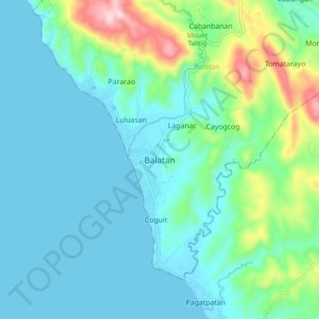 Balatan topographic map, elevation, terrain