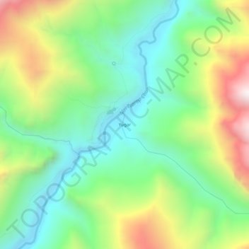 Yugar topographic map, elevation, terrain