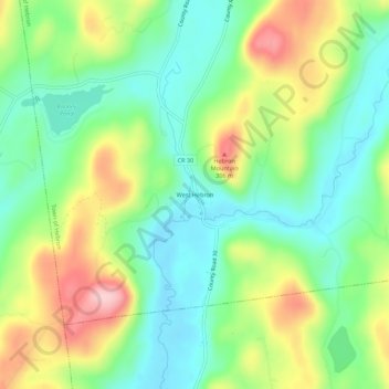 West Hebron topographic map, elevation, terrain