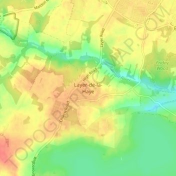 Layer-de-la-Haye topographic map, elevation, terrain