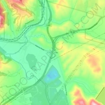 Scotts Corner topographic map, elevation, terrain