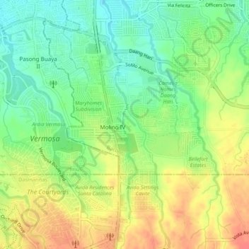 Molino 4 topographic map, elevation, terrain