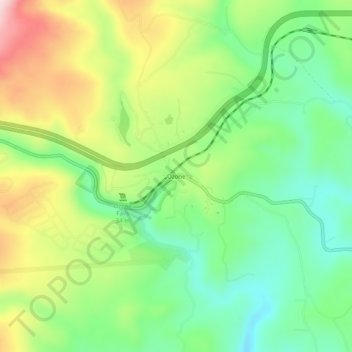 Ozone topographic map, elevation, terrain