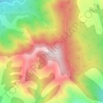Bear Mountain topographic map, elevation, terrain