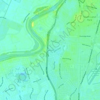 Riverside topographic map, elevation, terrain