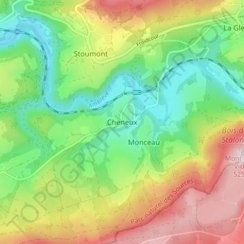 Cheneux topographic map, elevation, terrain
