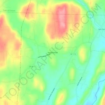 Netherwood topographic map, elevation, terrain