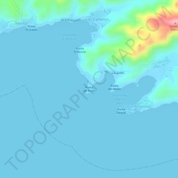 Punta del Burro topographic map, elevation, terrain