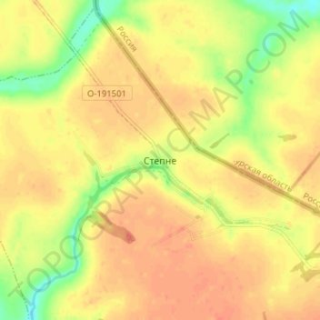 Stepne topographic map, elevation, terrain