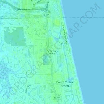 Ponte Vedra Beach topographic map, elevation, terrain