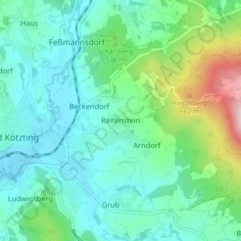 Reitenstein topographic map, elevation, terrain