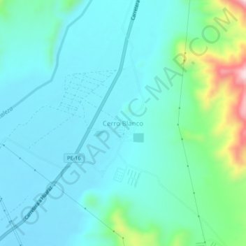 Cerro Blanco topographic map, elevation, terrain