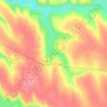 Pietreni topographic map, elevation, terrain
