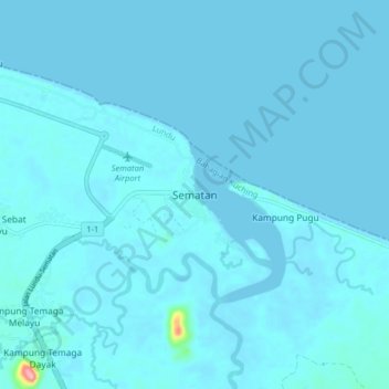 Sematan topographic map, elevation, terrain