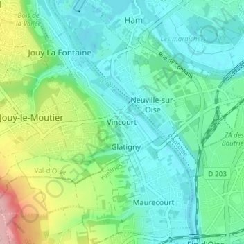 Vincourt topographic map, elevation, terrain