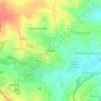 Ittangur topographic map, elevation, terrain