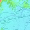 白石川堤一目千本桜 桜のトンネル topographic map, elevation, terrain