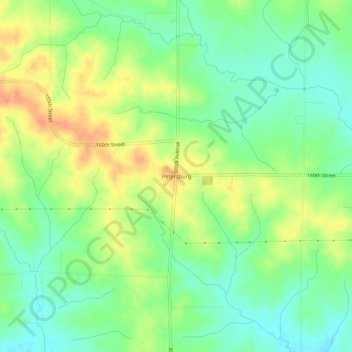 Petersburg topographic map, elevation, terrain